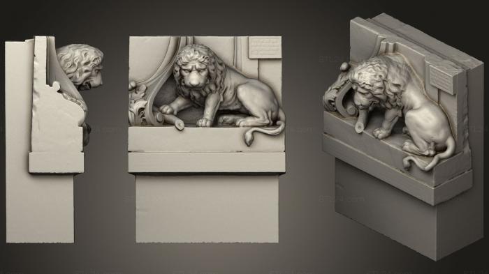 Статуэтки львы тигры сфинксы (Леон, STKL_0284) 3D модель для ЧПУ станка